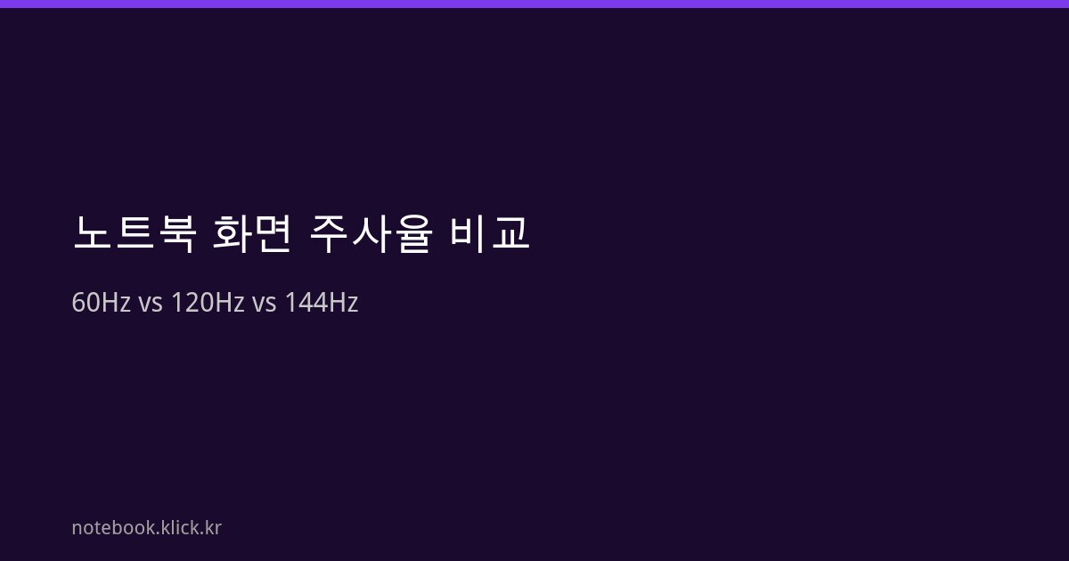 노트북 화면 주사율 60Hz 120Hz 144Hz 비교