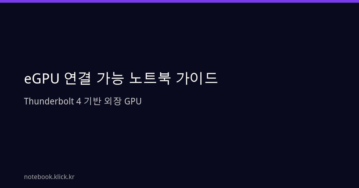 eGPU 노트북 Thunderbolt 4 외장 GPU