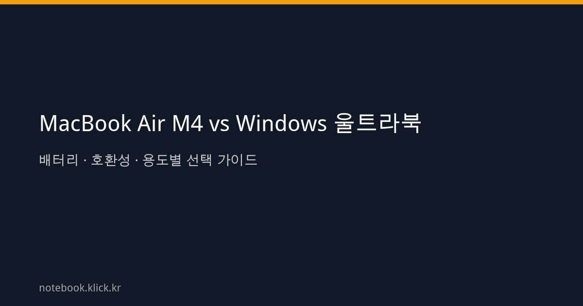 MacBook Air M4 Windows 울트라북 비교 2025